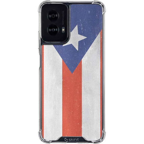 Puerto Rico Flag Distressed Moto G Power 5G (2024) Clear Case